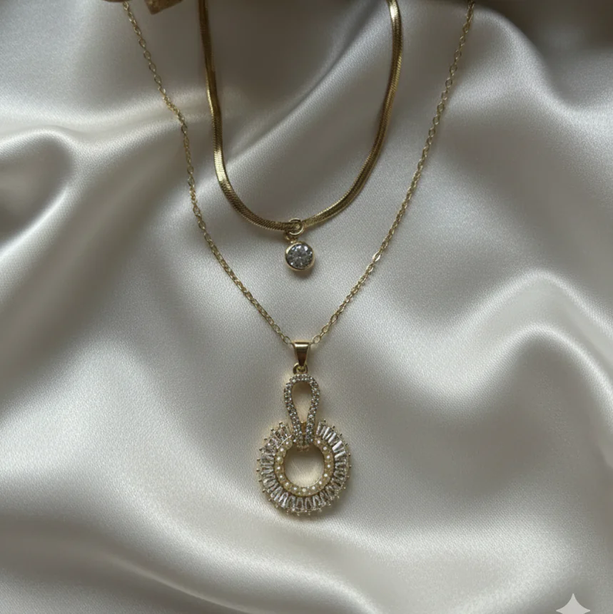 Anti tarnish Double Layer Neklace