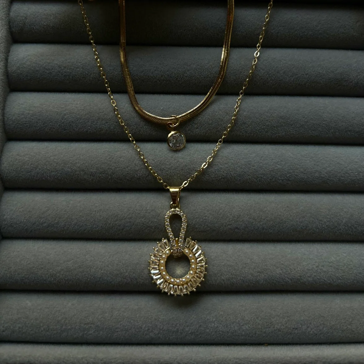 Anti tarnish Double Layer Neklace