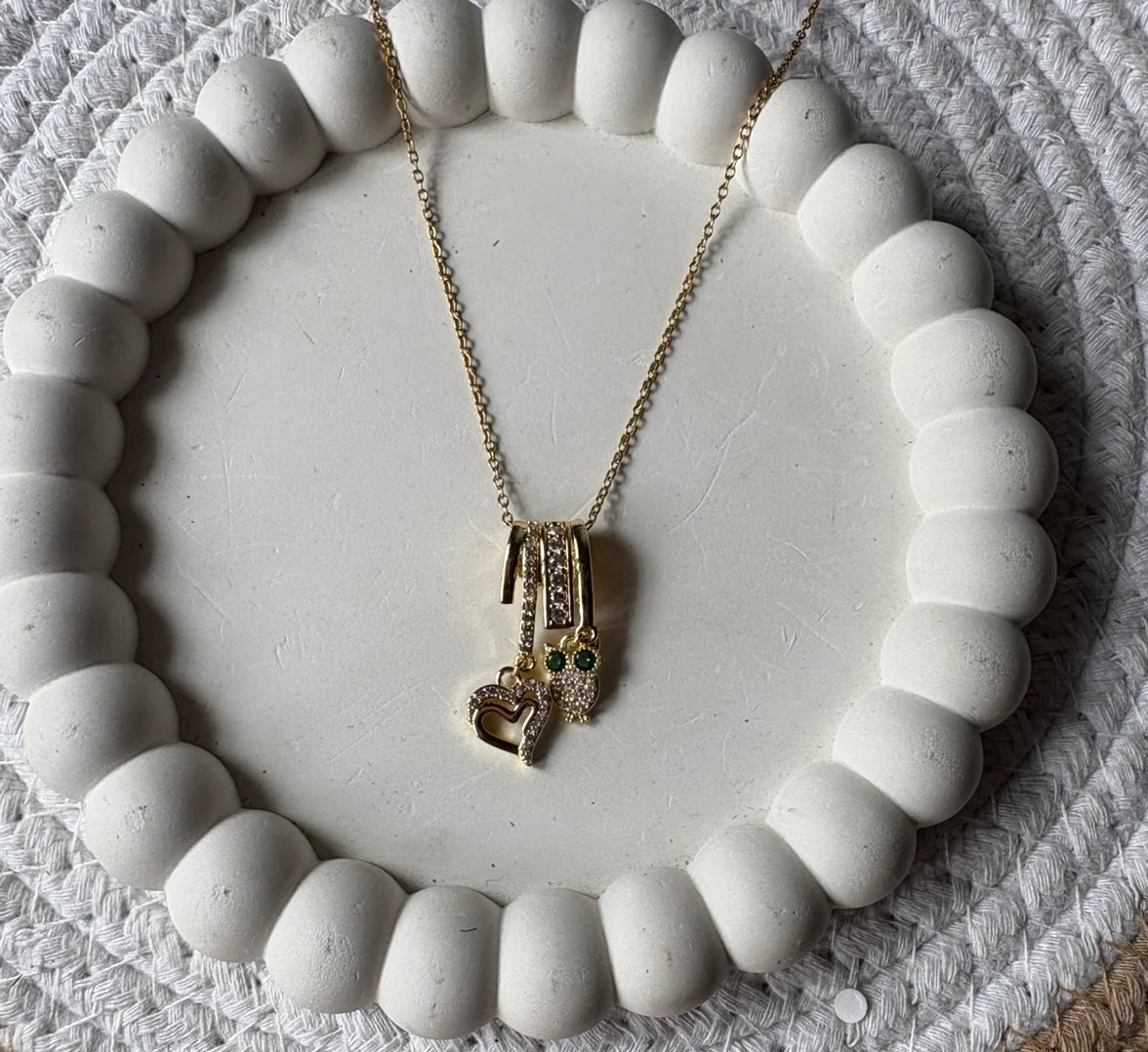 Anti tarnish owl pendant Necklace